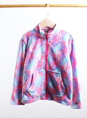 瑕疵J137-62童装110-160码欧美儿童摇粒绒外套女童拉链衫春秋外贸