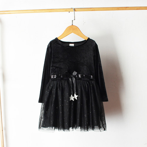 外贸儿童天鹅绒连衣裙长袖裙