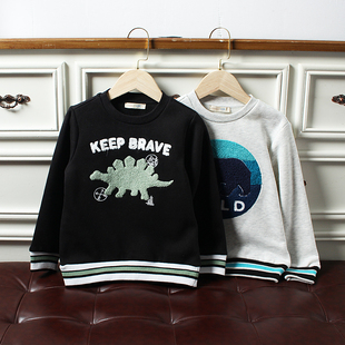 N3童装 打底衫 105 欧美儿童薄绒卫衣春秋长袖 外贸 135码 瑕疵J744