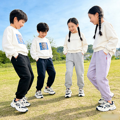 儿童加绒卫裤男女童长裤休闲卫裤