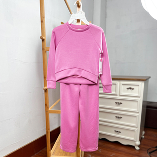 H771 童装 130-140码 欧美儿童套装女童卫衣阔腿裤长裤春秋外贸