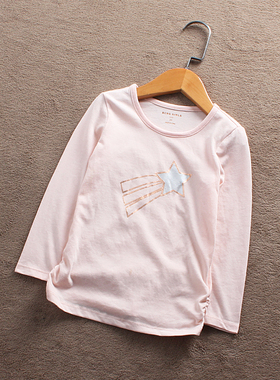 E338-中E2 瑕疵 90-110码欧美儿童圆领长袖T恤女童春秋款可爱外贸
