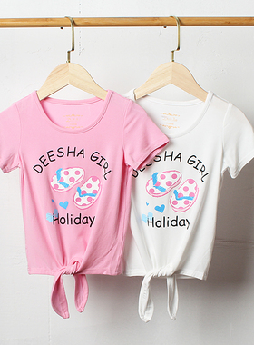 清仓J314-N2 童装110-160码 儿童莫代尔短袖T恤夏装圆领半袖女童