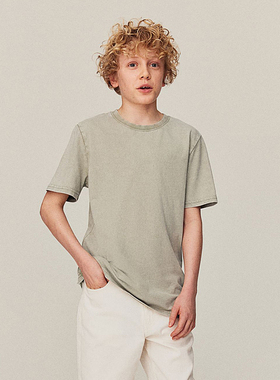 瑕疵 J989-23童装92-170码H家儿童夏季纯棉短袖T恤重水洗半袖外贸