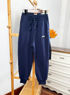 H853 童装130-165码 儿童加绒卫裤男女童加厚长裤秋冬季休闲百搭