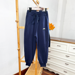 H853-B5童装130-165码儿童加绒卫裤男女童加厚长裤秋冬季休闲百搭