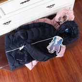 欧美儿童棉袄女童中长款 童装 H568 110 125码 棉衣冬季 外贸