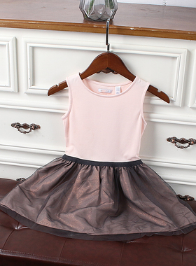 J906-N2童装110-128欧美人棉连衣裙女童背心裙夏季公主裙可爱外贸