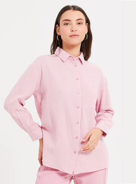 瑕疵H656-13童装134-176码欧美儿童纯棉长袖衬衫女童棉纱上衣外贸