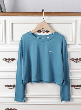 K363-G1童装134-170码 欧美儿童速干透气T恤宽松运动女童短款外贸