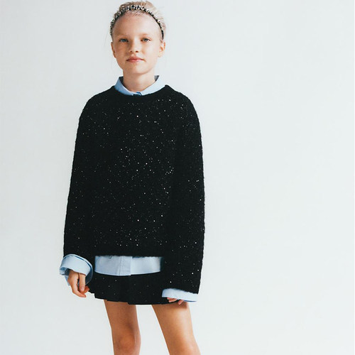 儿童毛线衣毛衣针织衫女童珠片