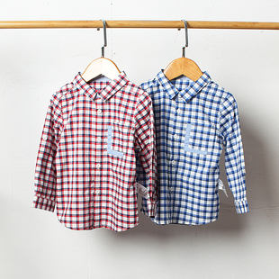 110码 儿童BA家纯棉长袖 清仓 男童棉布翻领薄款 G4童装 衬衫 J356