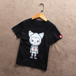 110 男童女童 F897 童装 短袖 T恤圆领半袖 国内儿童纯棉夏季 120码