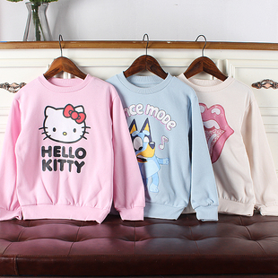 M边 欧美儿童薄绒卫衣长袖 童装 160码 女童春秋卡通外贸 110 K146