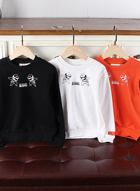 K069-W4童装120-150码国内儿童大毛圈卫衣长袖男女童打底春秋休闲