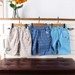 日系儿童纯棉七分裤 130码 休闲裤 夏季 外贸 H228童装 男童中裤 110
