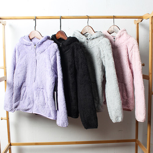 外贸儿童珊珊绒外套女童拉链衫