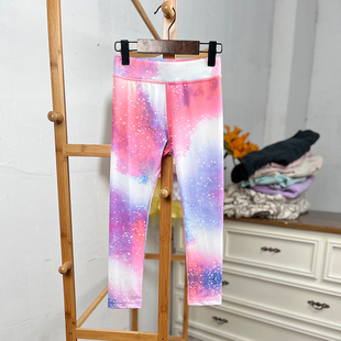 瑕疵 K535-S5童装 104-152码欧美儿童弹力长裤瑜伽裤户外速干外贸