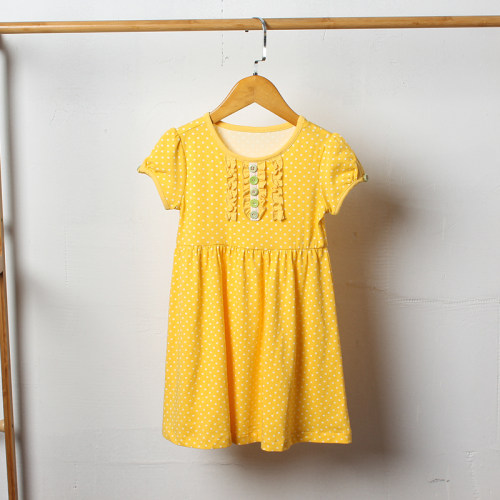 瑕疵儿童纯棉弹力连衣裙短袖裙