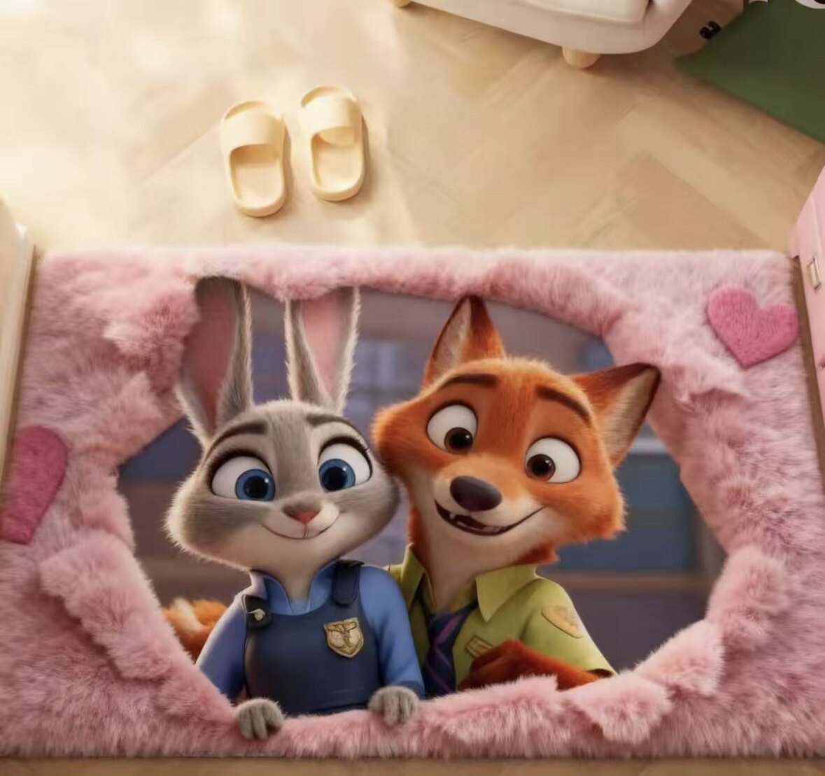 疯狂动物城卡通可爱吸水地垫浴室家用硅藻厨房入户卧室地毯防滑粉