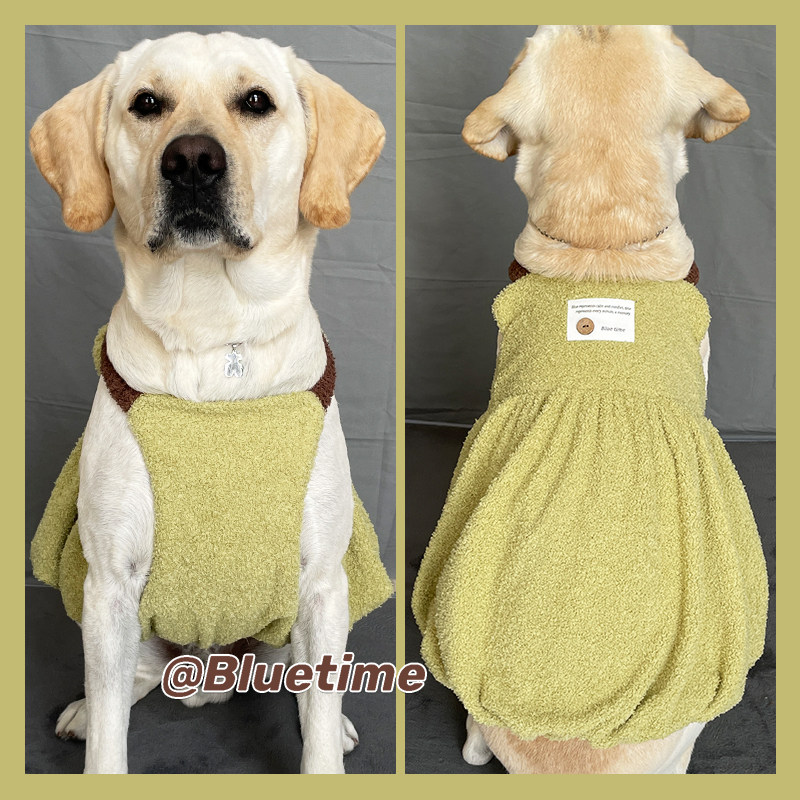 抹茶巧克力~大狗衣服睡衣加绒保暖大型犬棉服背心金毛萨摩秋冬装