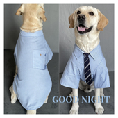 金毛衣服秋季 薄款 新款 边牧秋装 防掉毛 大狗狗领带衬衫 学院风男友