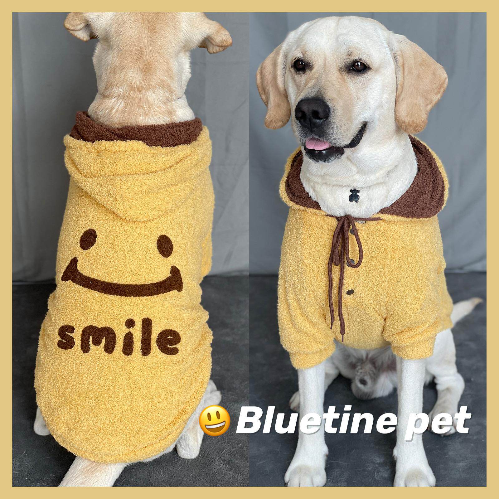 开心一整天！金毛衣服秋冬宠物连帽卫衣边牧萨摩耶秋冬装加绒可爱