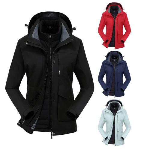 三合一羽绒冲锋衣防水户外女款保暖外套企业工作服定做LOGO刺绣