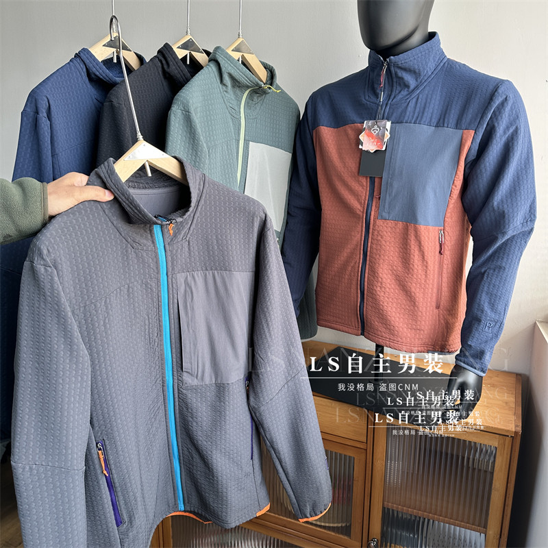 醉强平替！户外R2防风轻量方格绒保暖男女立领拉链夹克中间层外套