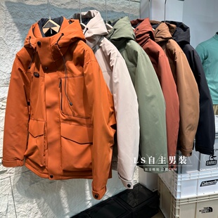 户外冲锋衣羽绒服男士冬季三防工装风90鸭绒短款连帽防寒保暖外套