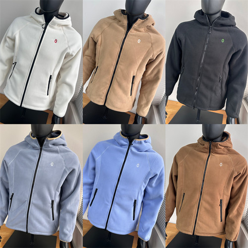 清仓~真厚超柔双面摇粒绒羊羔重磅轻便透气保暖连帽棉衣开衫外套