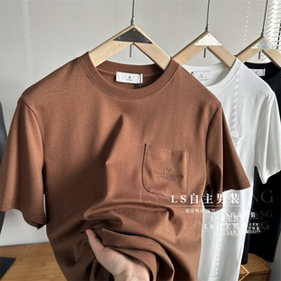 夏季 精工刺绣 亲肤舒适 T恤 男士 宽松圆领短袖 新款 门店398同步