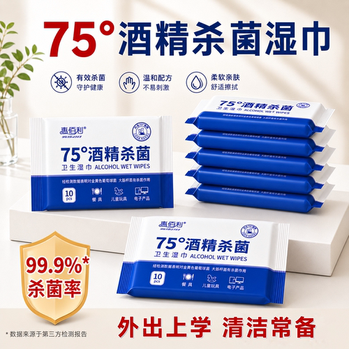 酒精湿巾清洁杀菌便携10片/小包