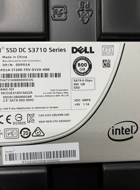 议价戴尔/英特尔DC S3710 800GB SATA 固态硬盘