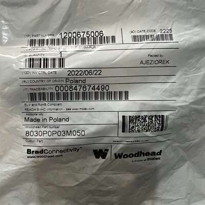 议价Woodhead  莫仕连接线，8030P0P03M050，