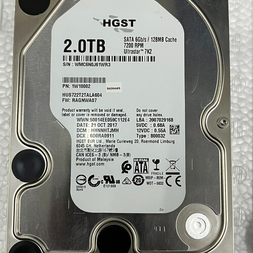 议价HGST 日立 西数2TB/HA210 HUS722t2TA