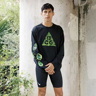 Nike ACG 户外机能速干趣味树叶印花美潮男女长袖T恤 HJ0803-010