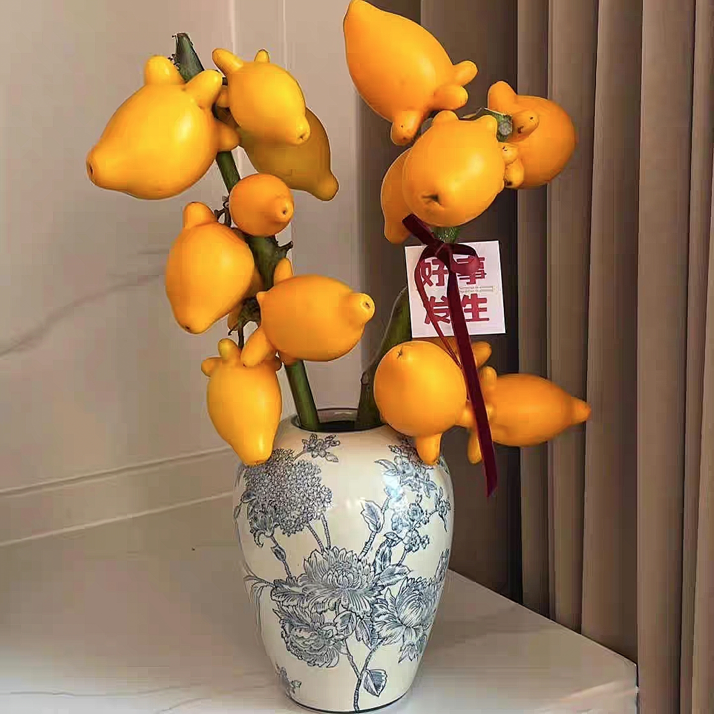 五代同堂黄金果福禄果鲜花可水养可干放家庭办公室装饰摆件高品质
