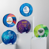 水晶奖杯定制创意彩印圆形五角星刻字订做年会优秀员工颁奖纪念品