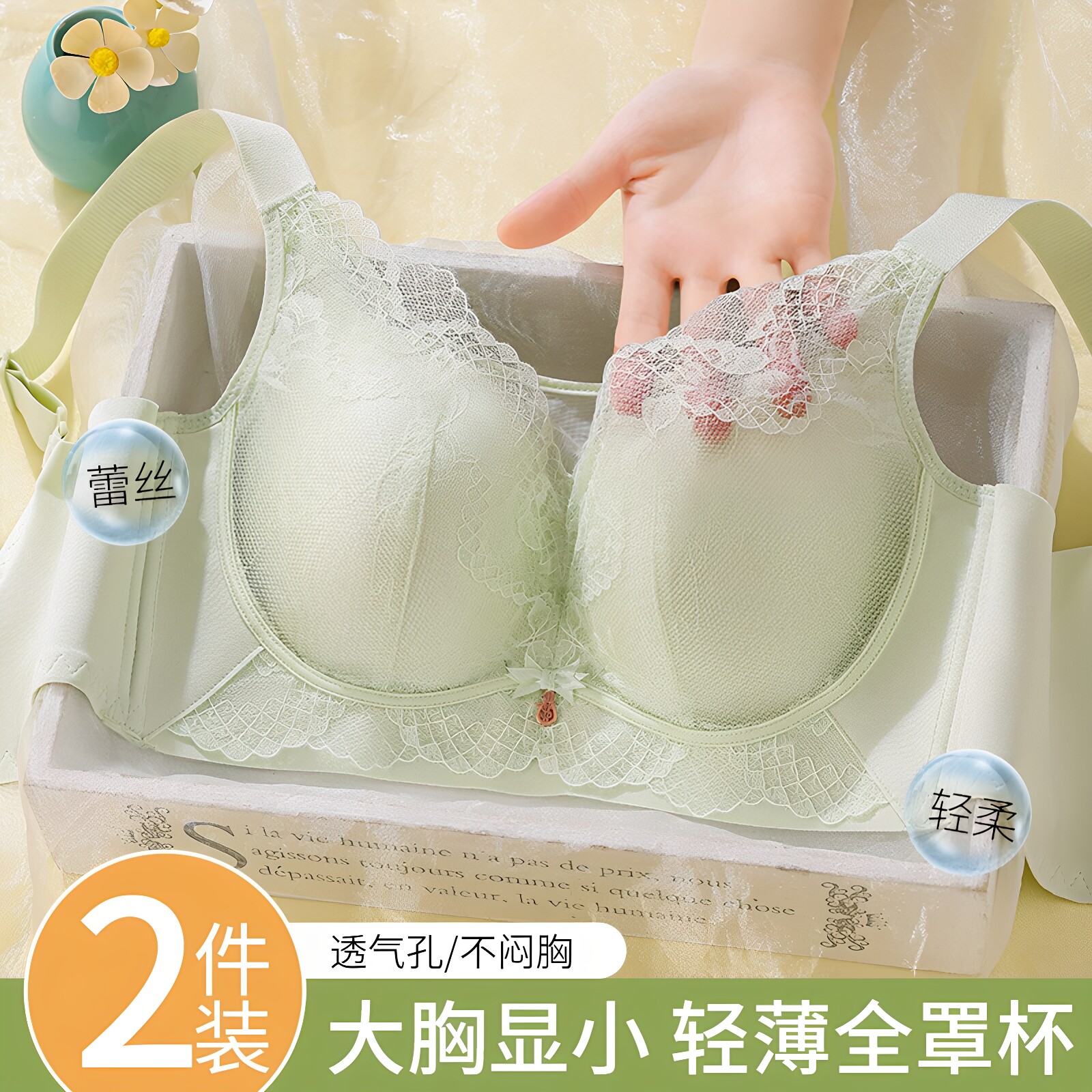 国秀伊人夏季薄款内衣女大胸显小