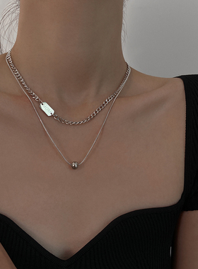 项链轻奢设计感锁骨链毛衣链配饰