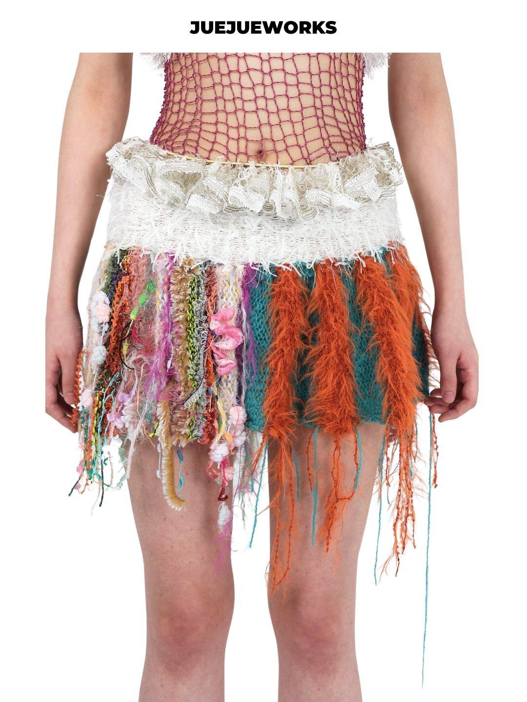 JUEJUEWORKS樱桃短裙原创春夏踏青纯手工毛线针织,女装/女士精品,半身裙,淘宝优惠券,粉丝福利购,淘宝优惠卷