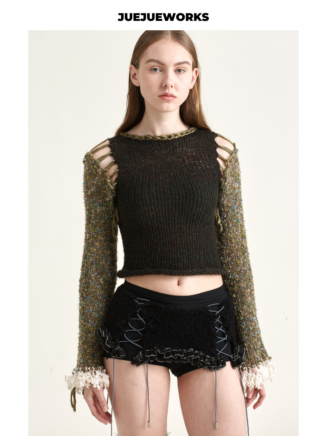 JUEJUEWORKS原创秋冬修身高弹力纯手工毛线针织橡皮树长袖上衣,女装/女士精品,毛针织衫,淘宝优惠券,粉丝福利购,淘宝优惠卷