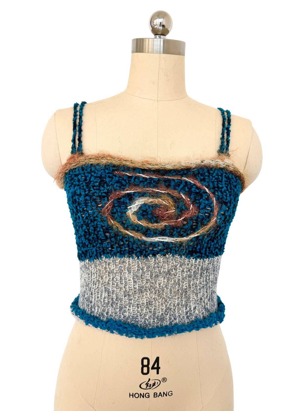 JUEJUEWORKS原创手工拼接毛线针织美背修身圈圈拼接镂空上衣吊带,个性定制/设计服务/DIY,针织类定制/加工,淘宝优惠券,粉丝福利购,淘宝优惠卷