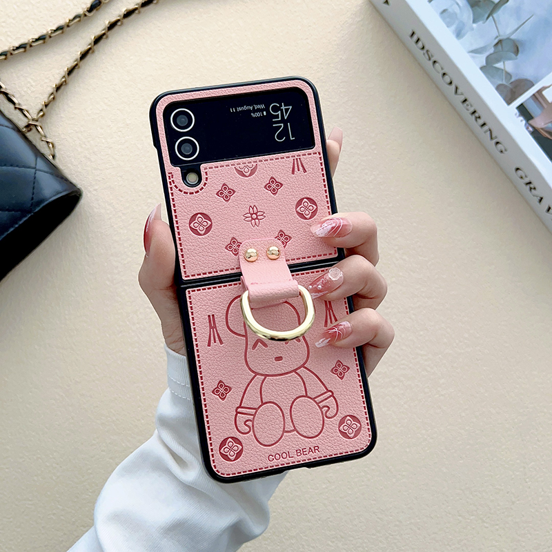 高档皮质手机壳三星时尚zflip4