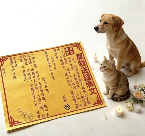 宠物祭祀烧纸 送钱通用表文 猫咪狗狗丧葬纸扎用品 去世烧七纪念