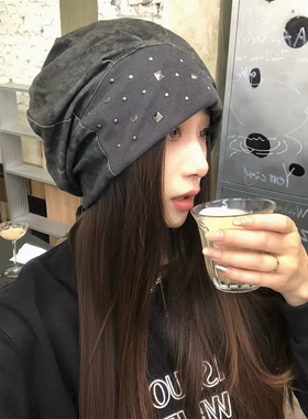 好帅！小众复古铆钉堆堆帽