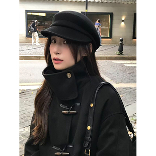 归国千金fever同款毛呢小众贝雷帽子女秋冬显脸小羊毛毡画家帽潮