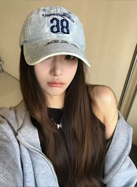 【清冷碎冰蓝】美式做旧棒球帽