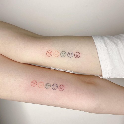 趣味个性可爱笑脸纹身贴AnOtherTattoo买一送一纹身贴持久防水